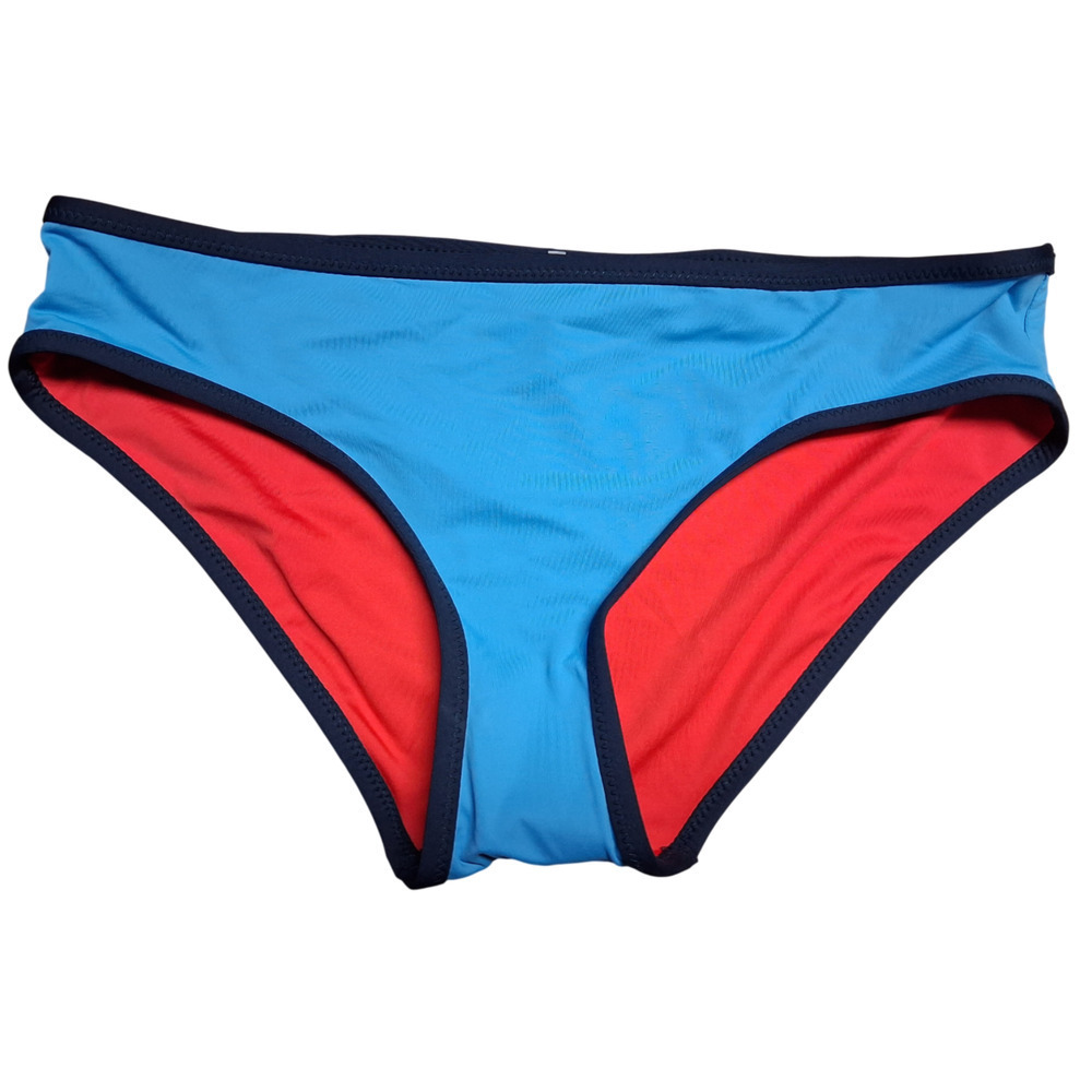 Tommy Hilfiger Reversible Bikini Bottom Womens Large Blue Red Swim Bottom New